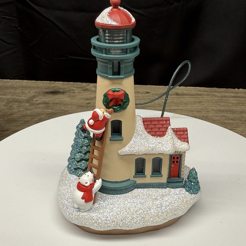 SIGNED Hallmark Keepsake Holiday Lighthouse 2012 Magic Cord Ornament QX8311
